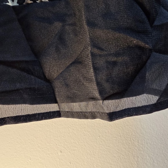 Midi dress leopard print pattern black collar Button Placket And Hem sheer dress - Picture 8 of 11